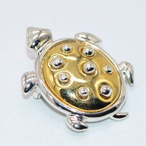 Danecraft Turtle Dual Silver Gold Tone Pin Brooch